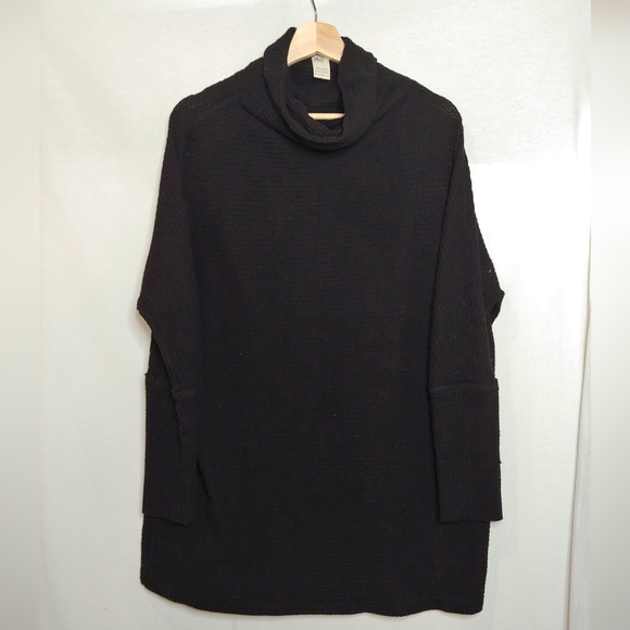 We the Free People Kitty Thermal Mock Cowl Neck Tunic Pullover Black Small S - Picture 2 of 12
